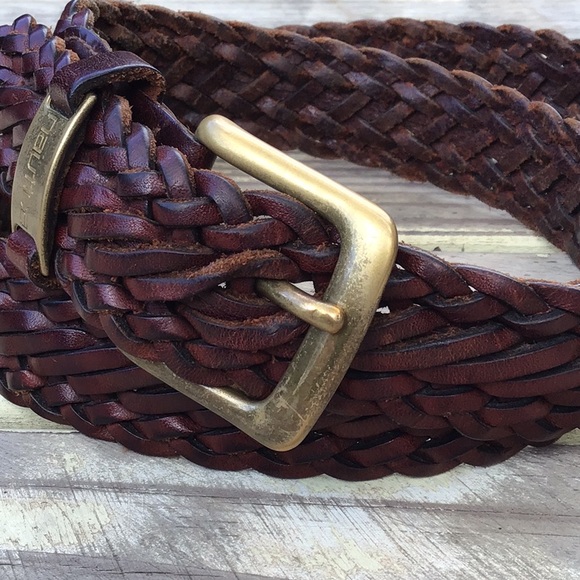Nautica Braided Leather Belt Dark Brown L 36/90 - Picture 3 of 6